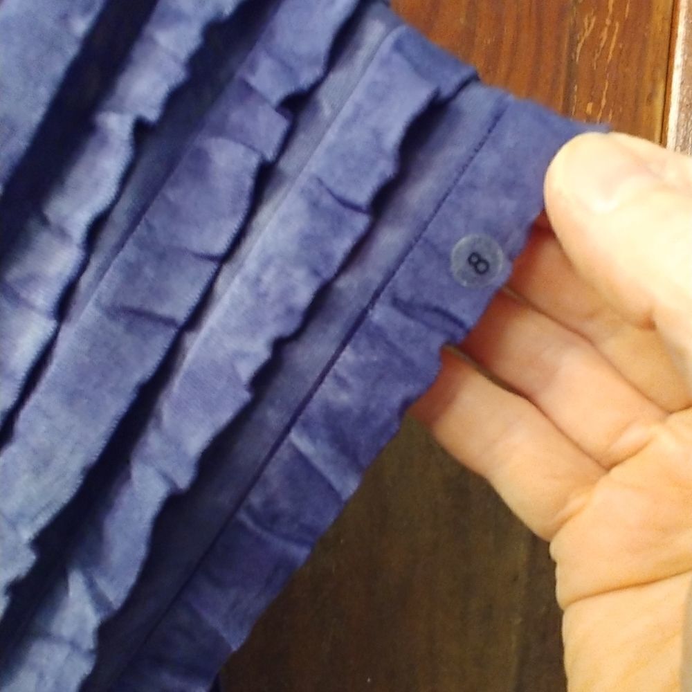 Connected Apparel Ruffled Purple Tie Dye Dress - Picture 8 of 8